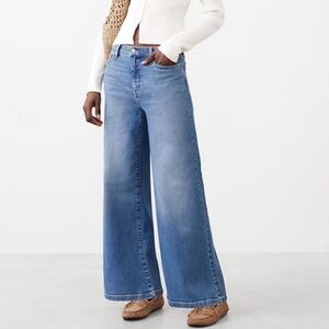 Wide leg high rise jeans 26/2 Petite